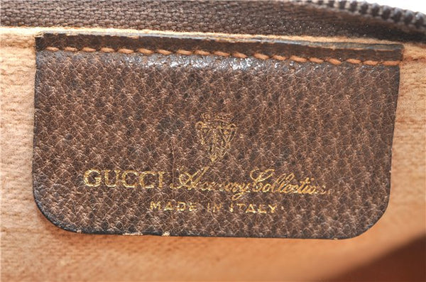 Authentic GUCCI Web Sherry Line Shoulder Cross Bag GG PVC Leather Brown 1991G