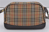 Authentic BURBERRY Nova Check Shoulder Cross Bag Canvas Leather Beige 1992G