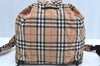 Authentic BURBERRY BLUE LABEL Check Backpack Purse Nylon Leather Beige 1992H