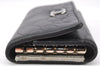 Authentic CHANEL Camellia Vintage Calf Skin CC Logo Key Case Black 1997G