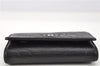 Authentic CHANEL Camellia Vintage Calf Skin CC Logo Key Case Black 1997G