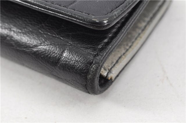Authentic CHANEL Camellia Vintage Calf Skin CC Logo Key Case Black 1997G