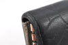 Authentic CHANEL Camellia Vintage Calf Skin CC Logo Key Case Black 1997G