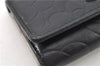 Authentic CHANEL Camellia Vintage Calf Skin CC Logo Key Case Black 1997G