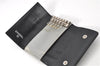 Authentic CHANEL Camellia Vintage Calf Skin CC Logo Key Case Black 1997G