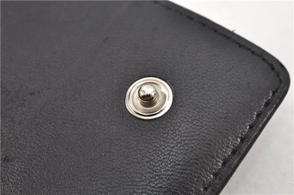 Authentic CHANEL Camellia Vintage Calf Skin CC Logo Key Case Black 1997G