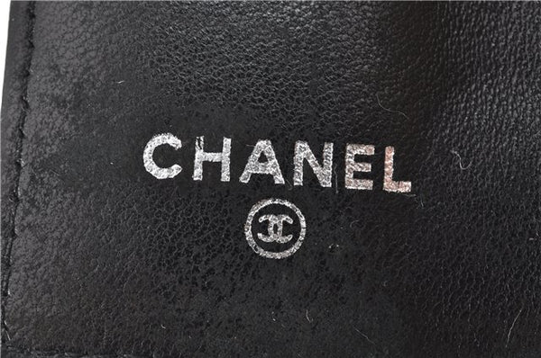 Authentic CHANEL Camellia Vintage Calf Skin CC Logo Key Case Black 1997G