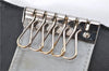 Authentic CHANEL Camellia Vintage Calf Skin CC Logo Key Case Black 1997G