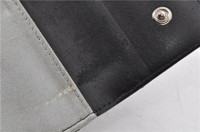 Authentic CHANEL Camellia Vintage Calf Skin CC Logo Key Case Black 1997G
