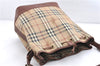 Authentic BURBERRY Nova Check PVC Leather Shoulder Drawstring Bag Beige 1998G