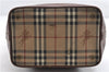 Authentic BURBERRY Nova Check PVC Leather Shoulder Drawstring Bag Beige 1998G