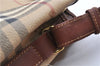 Authentic BURBERRY Nova Check PVC Leather Shoulder Drawstring Bag Beige 1998G