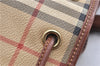 Authentic BURBERRY Nova Check PVC Leather Shoulder Drawstring Bag Beige 1998G