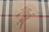 Authentic BURBERRY Nova Check PVC Leather Shoulder Drawstring Bag Beige 1998G