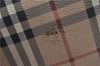 Authentic BURBERRY Nova Check PVC Leather Shoulder Drawstring Bag Beige 1998G