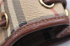 Authentic BURBERRY Nova Check PVC Leather Shoulder Drawstring Bag Beige 1998G