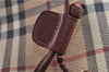 Authentic BURBERRY Nova Check PVC Leather Shoulder Drawstring Bag Beige 1998G