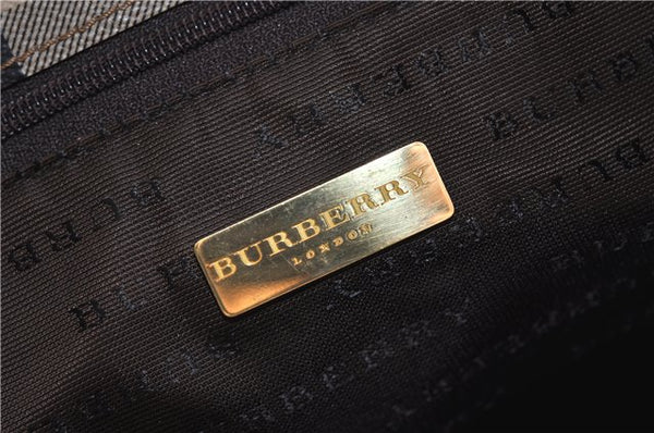 Authentic BURBERRY Nova Check PVC Leather Shoulder Drawstring Bag Beige 1998G