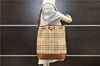 Authentic BURBERRY Nova Check PVC Leather Shoulder Drawstring Bag Beige 1998G