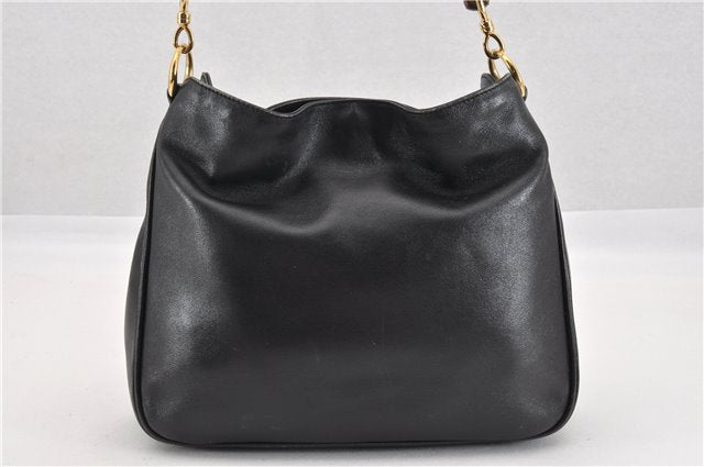 Authentic GUCCI Bamboo Vintage 2way Hand Shoulder Bag Leather Black Junk 1999G