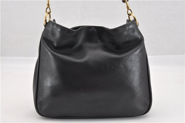 Authentic GUCCI Bamboo Vintage 2way Hand Shoulder Bag Leather Black Junk 1999G