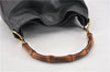 Authentic GUCCI Bamboo Vintage 2way Hand Shoulder Bag Leather Black Junk 1999G