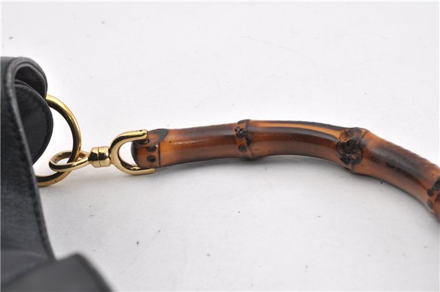 Authentic GUCCI Bamboo Vintage 2way Hand Shoulder Bag Leather Black Junk 1999G