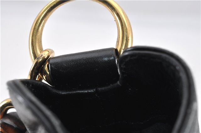 Authentic GUCCI Bamboo Vintage 2way Hand Shoulder Bag Leather Black Junk 1999G