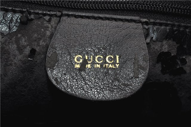 Authentic GUCCI Bamboo Vintage 2way Hand Shoulder Bag Leather Black Junk 1999G
