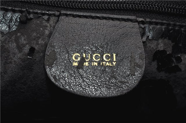 Authentic GUCCI Bamboo Vintage 2way Hand Shoulder Bag Leather Black Junk 1999G