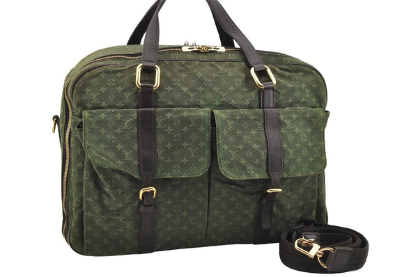 Auth Louis Vuitton Monogram Mini Claudine 2Way Boston Bag Green M42332 LV 2000I