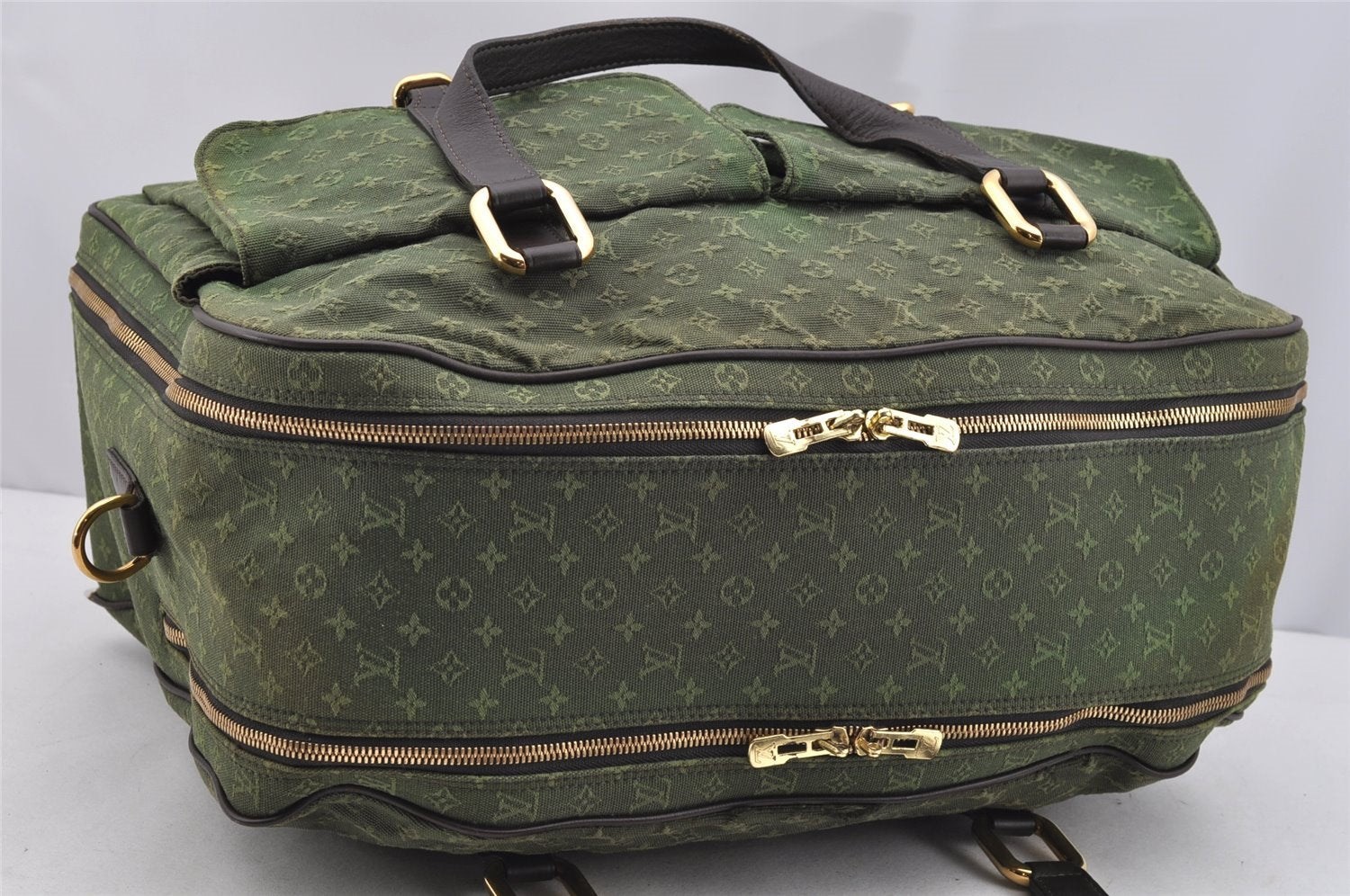 Auth Louis Vuitton Monogram Mini Claudine 2Way Boston Bag Green M42332 LV 2000I