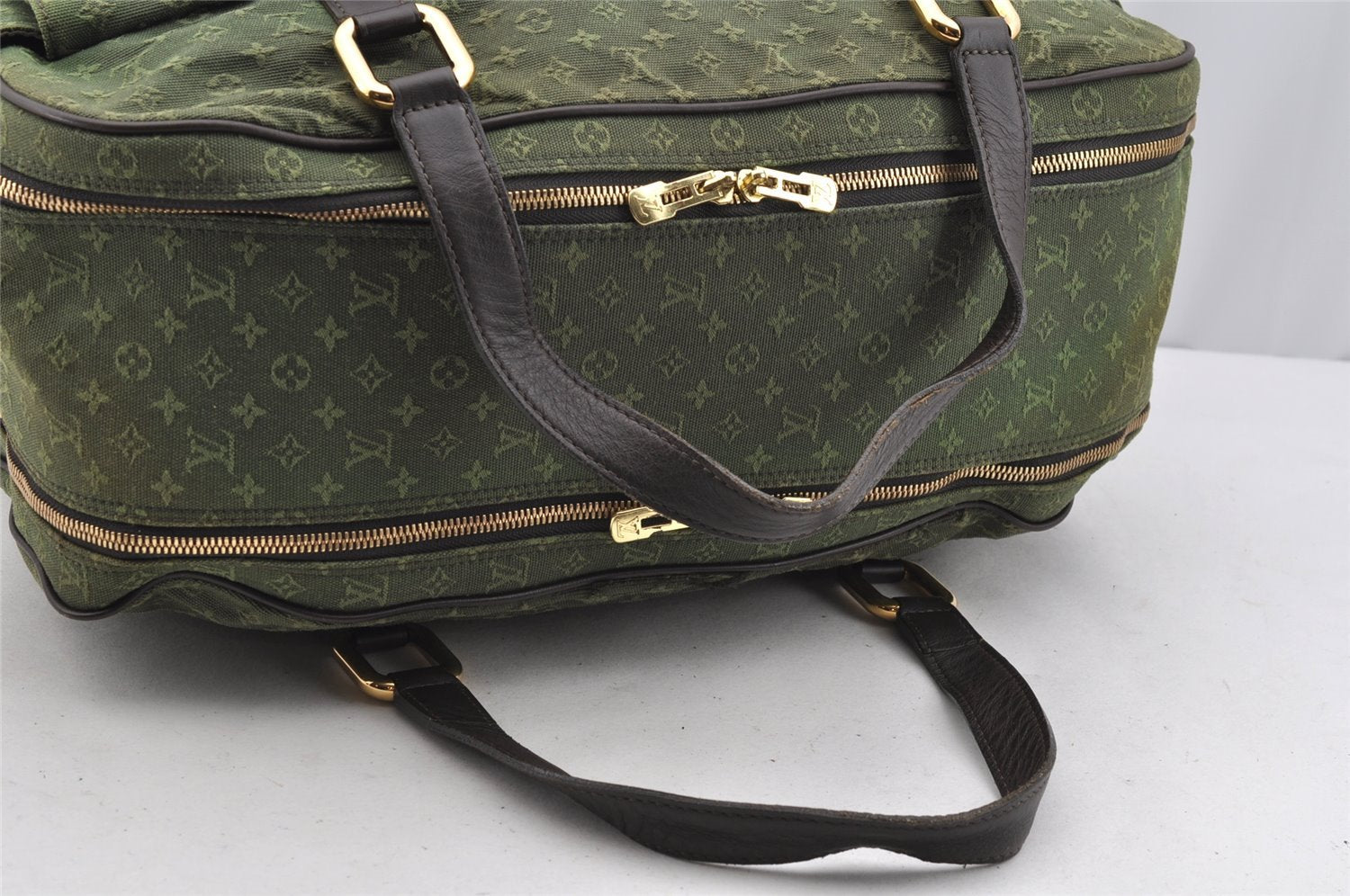 Auth Louis Vuitton Monogram Mini Claudine 2Way Boston Bag Green M42332 LV 2000I