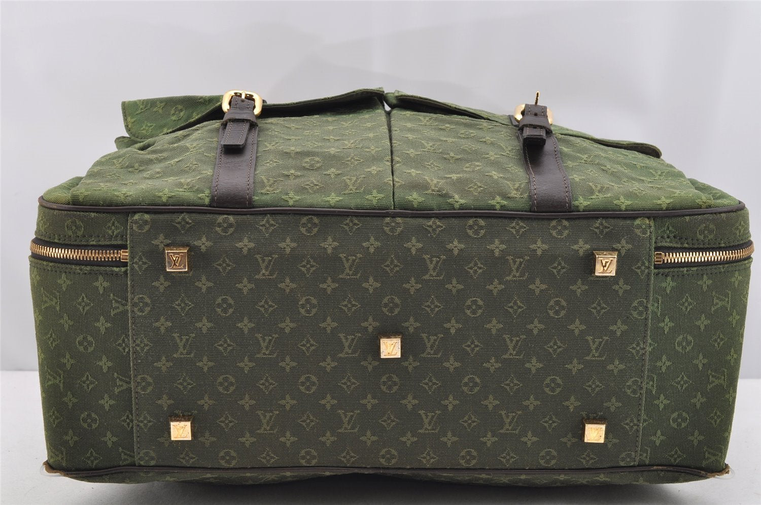 Auth Louis Vuitton Monogram Mini Claudine 2Way Boston Bag Green M42332 LV 2000I