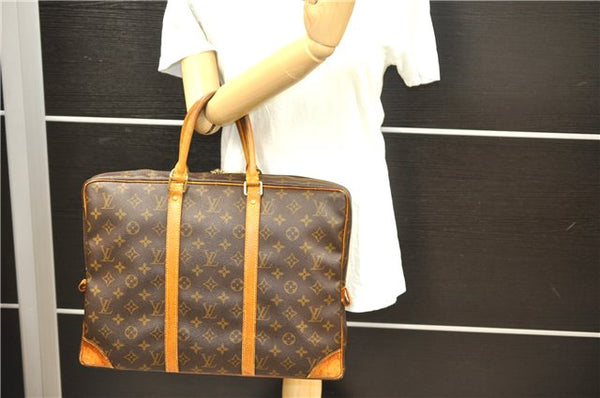 Auth Louis Vuitton Monogram Porte Documents Voyage Briefcase M53361 LV 2002D