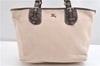 Authentic BURBERRY BLUE LABEL Shoulder Tote Bag Canvas Leather Pink Brown 2003G