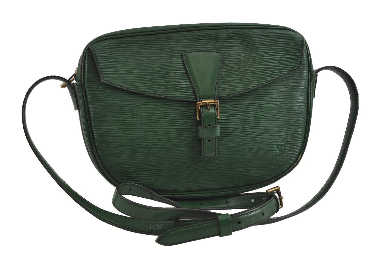 Authentic Louis Vuitton Epi Jeune Fille Shoulder Cross Bag Green M52154 LV 2005I