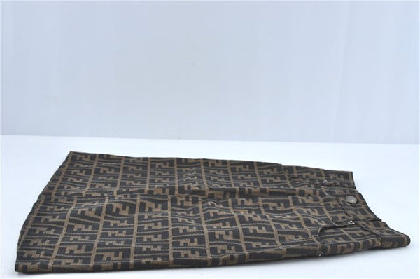 Authentic FENDI Zucca Skirt Canvas Brown Black 2011C