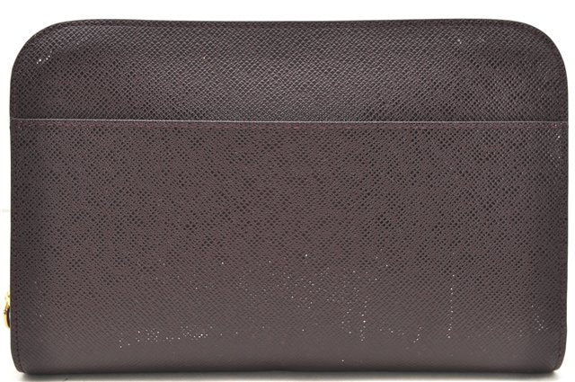 Authentic Louis Vuitton Taiga Baikal Clutch Bag Purple M30186 LV Junk 2011D