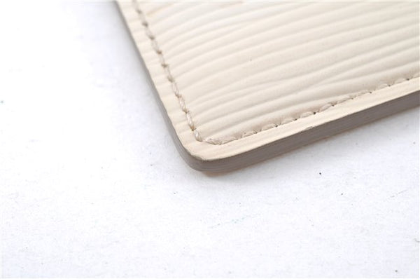 Authentic Louis Vuitton Epi Porte Cartes Simple Card Case White M6030J LV 2011G