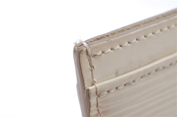 Authentic Louis Vuitton Epi Porte Cartes Simple Card Case White M6030J LV 2011G