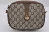 Authentic GUCCI GG Plus Shoulder Cross Body Bag PVC Leather Brown Junk 2011I