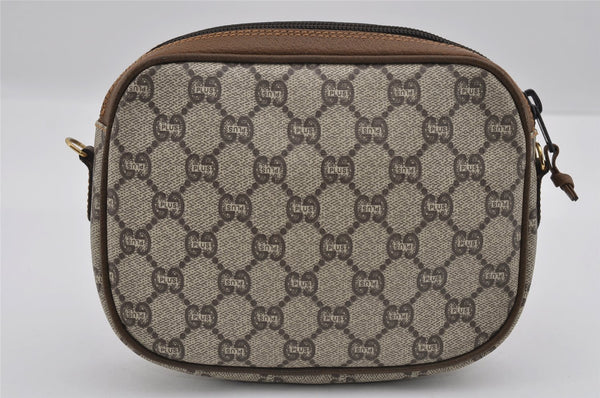 Authentic GUCCI GG Plus Shoulder Cross Body Bag PVC Leather Brown Junk 2011I