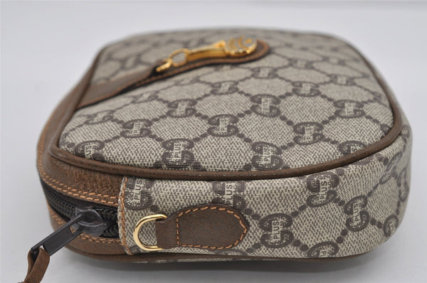 Authentic GUCCI GG Plus Shoulder Cross Body Bag PVC Leather Brown Junk 2011I