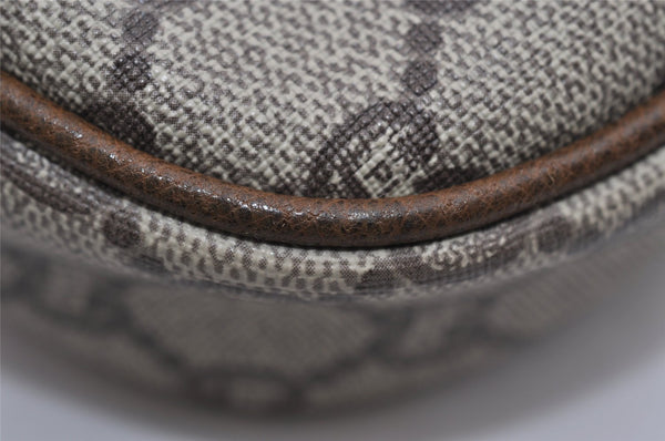 Authentic GUCCI GG Plus Shoulder Cross Body Bag PVC Leather Brown Junk 2011I