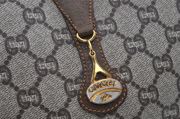 Authentic GUCCI GG Plus Shoulder Cross Body Bag PVC Leather Brown Junk 2011I