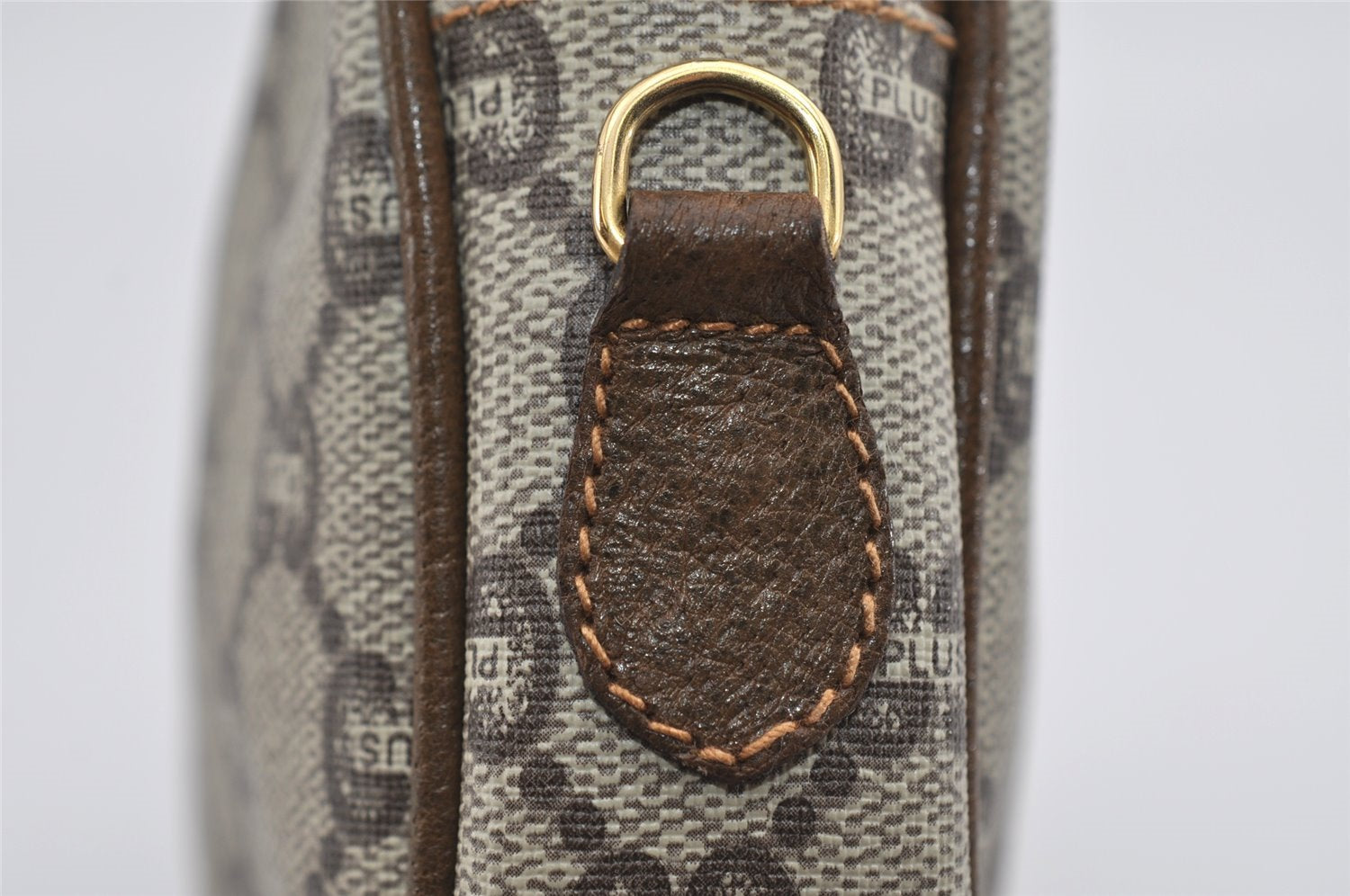 Authentic GUCCI GG Plus Shoulder Cross Body Bag PVC Leather Brown Junk 2011I