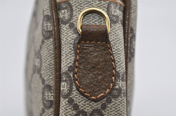 Authentic GUCCI GG Plus Shoulder Cross Body Bag PVC Leather Brown Junk 2011I