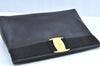 Authentic Salvatore Ferragamo Vara Shoulder Cross Body Bag Leather Black 2012H