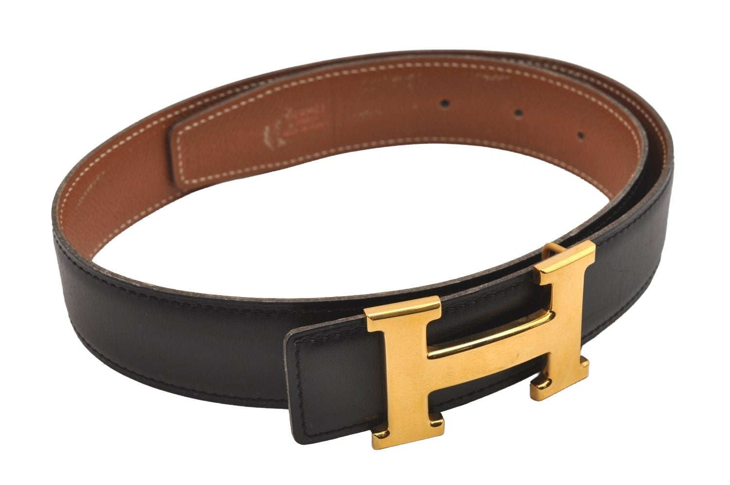 Authentic HERMES Constance Leather Belt Size 65cm 25.6